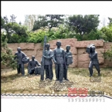 大型铸铜八路军人物雕塑