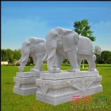 石雕汉白玉动物大象一对吉象如意雕塑